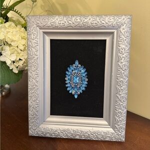 Framed Vintage Costume Jewelry Floral Art